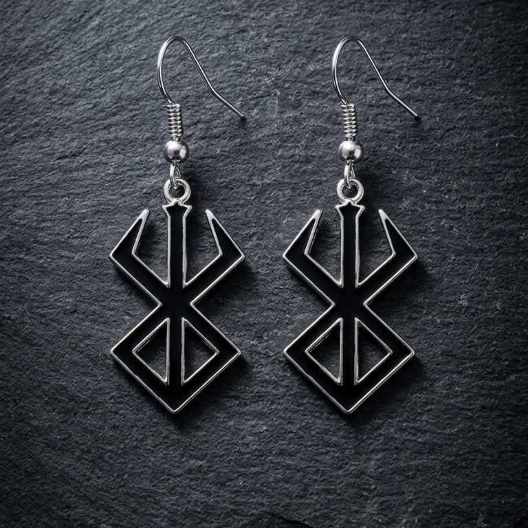 Dark Sigil Drop Earrings – Black Swordsman Series