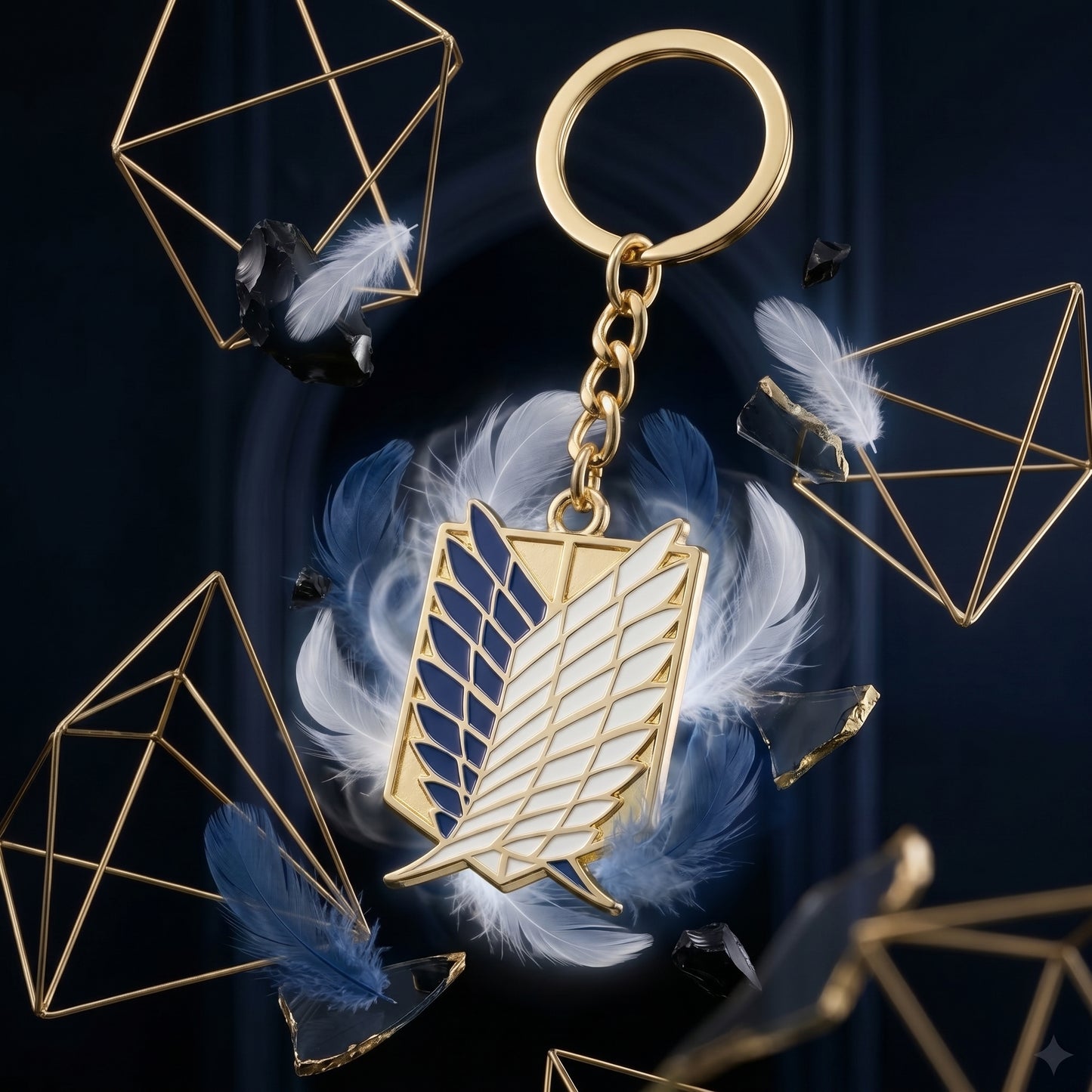 Wings of Freedom Keychain (Gold & Blue) – The Titan Series