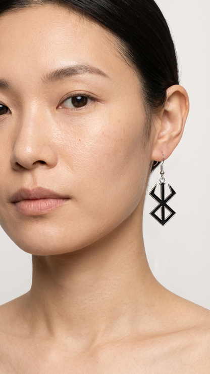 Dark Sigil Drop Earrings – Black Swordsman Series