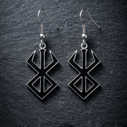 Dark Sigil Drop Earrings – Black Swordsman Series