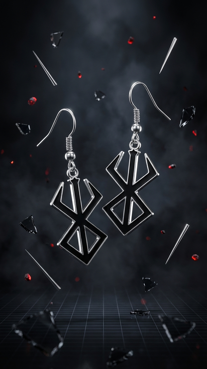 Dark Sigil Drop Earrings – Black Swordsman Series