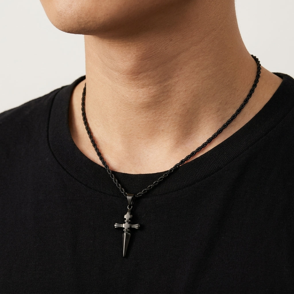 Oath Cross Necklace (Black) – The Hunter Series