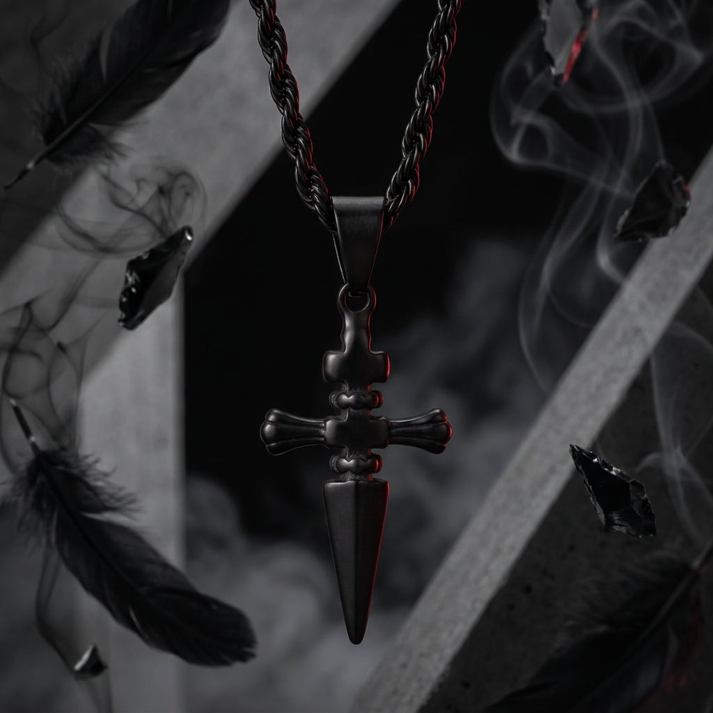 Oath Cross Necklace (Black) – The Hunter Series